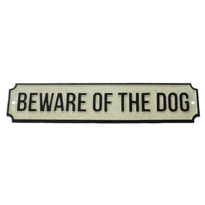 Cast Iron Sign - BEWARE OF THE DOG - Zinnias Gift Boutique