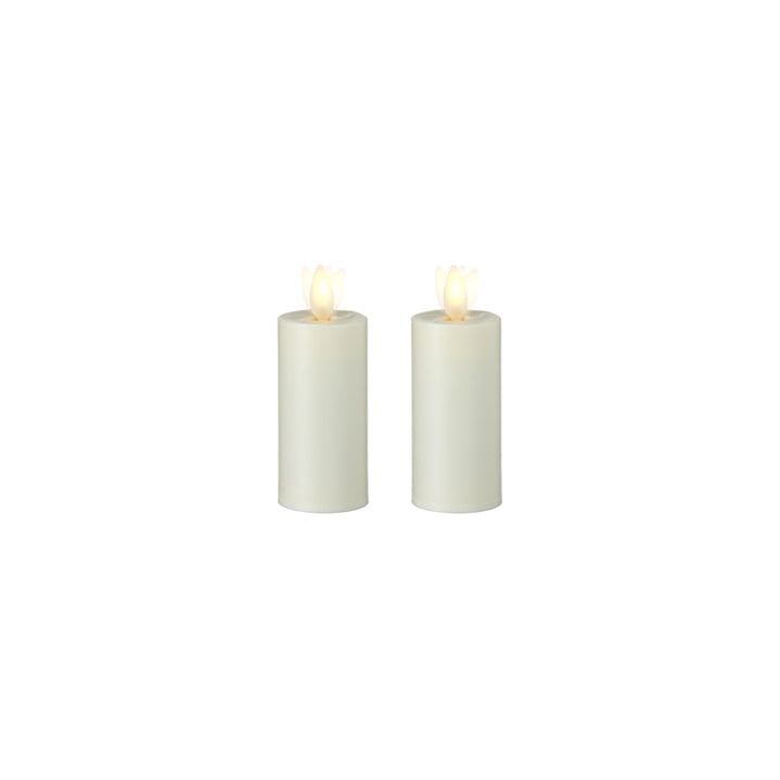 1.5" x 4" Moving Flame set/2 Ivory Votive Candles - Zinnias Gift Boutique