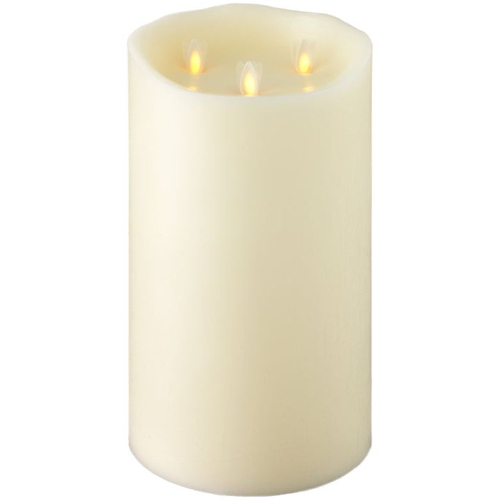 6&quot; x 10&quot; Moving Flame Ivory Triflame Candle - Zinnias Gift Boutique