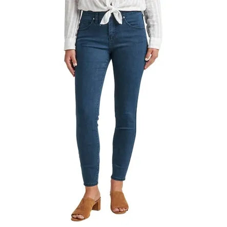 Jag Amelia high rise slim ankle jeans in dark denim, showcasing fitted silhouette and classic five-pocket design.