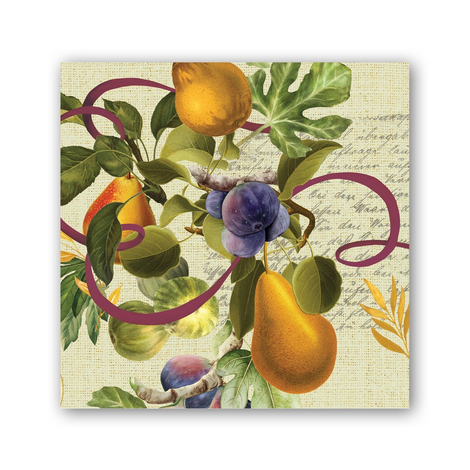 Fig Pear Cocktail Napkin - Zinnias Gift Boutique