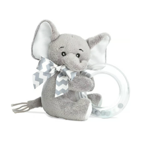 Lil&#39; Spout Gray Elephant Shaker Rattle - Zinnias Gift Boutique