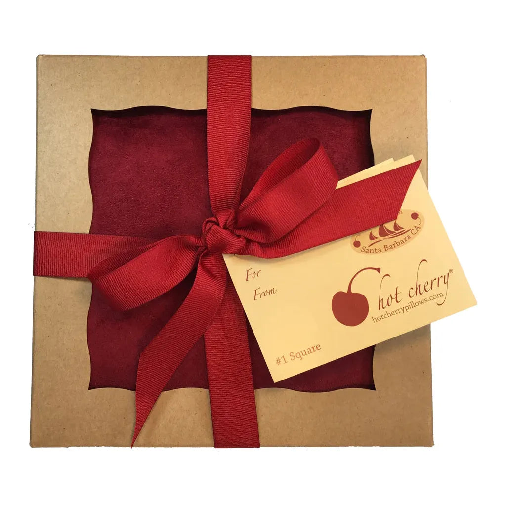 Large Rectangle Red Ultra-Suede in Pie Box - Zinnias Gift Boutique
