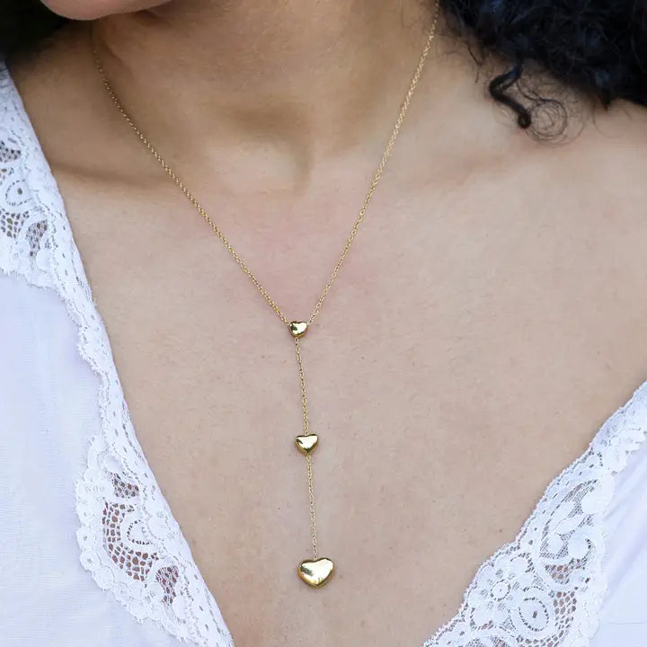Falling in Love Lariat Necklace - 18K Gold Plated - Zinnias Gift Boutique