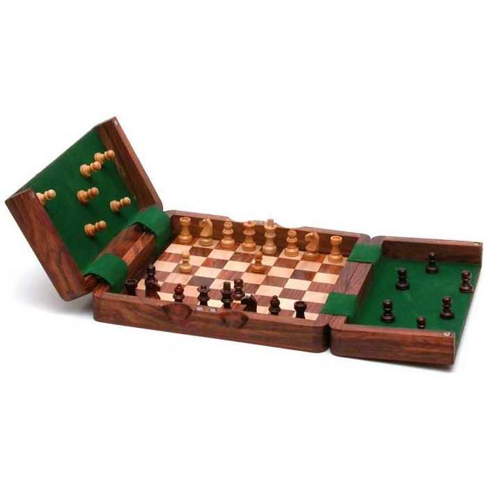 Wood Chess Set Magnetic 7.5&quot; - Zinnias Gift Boutique