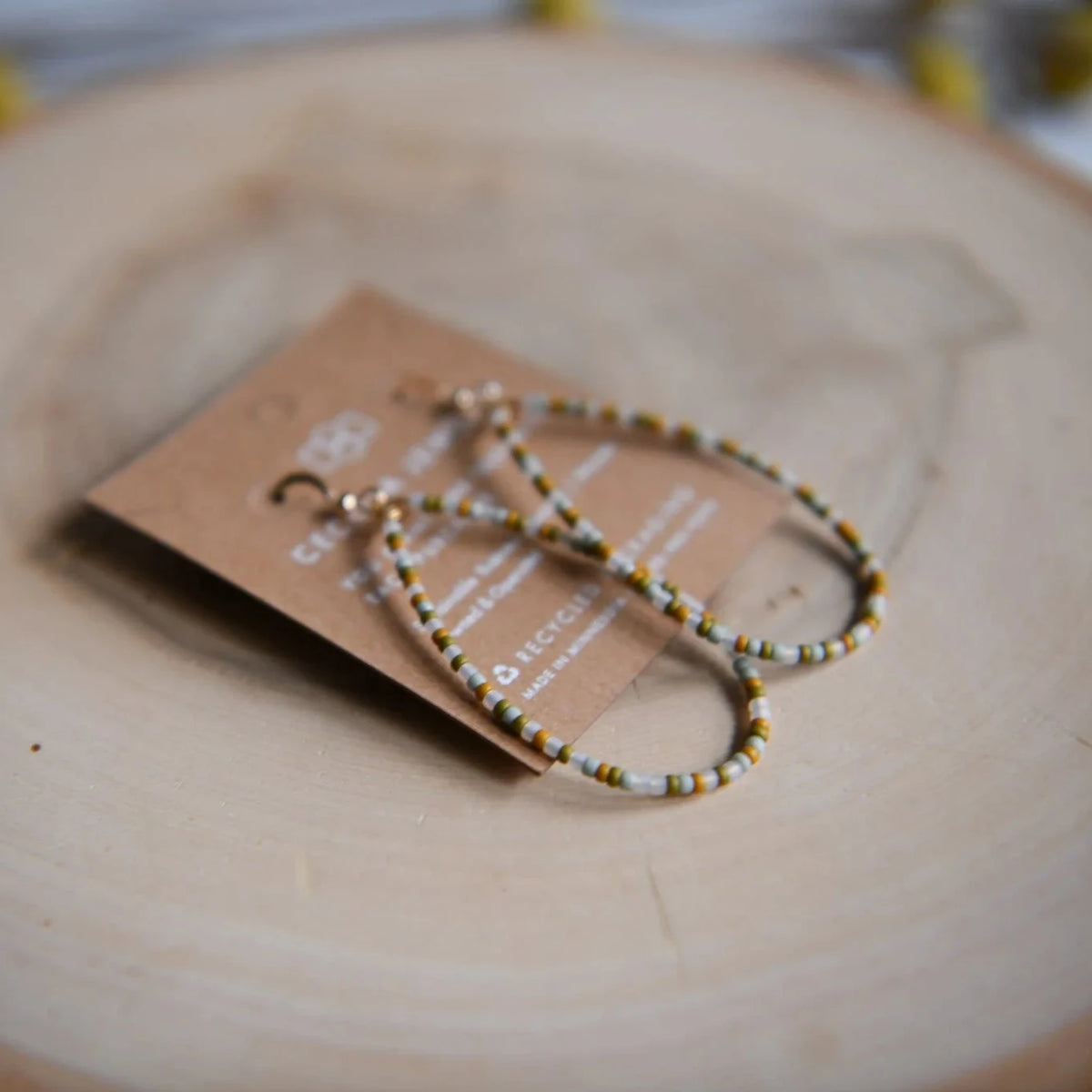 Seed bead teardrop earring