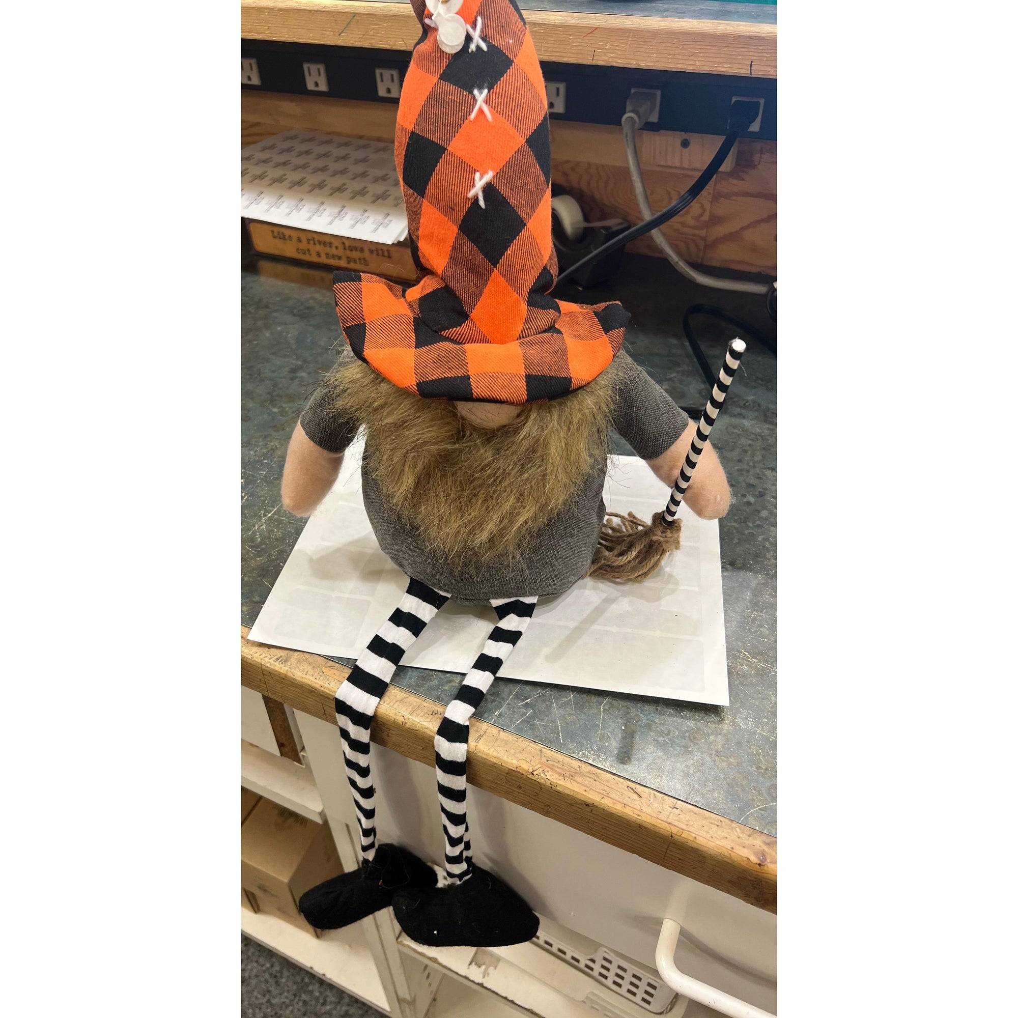 Pumpkin Dangle Leg Gnome Large - Zinnias Gift Boutique