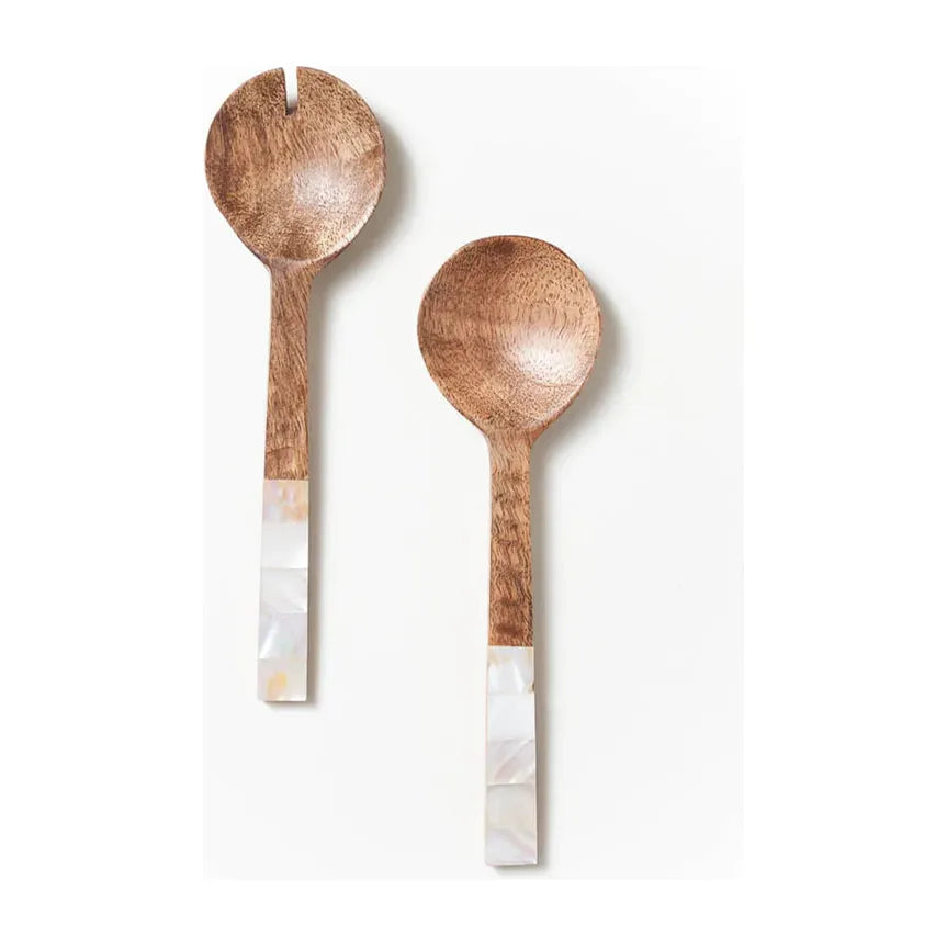 Serving Spoons Mother of Pearl Wood - Zinnias Gift Boutique