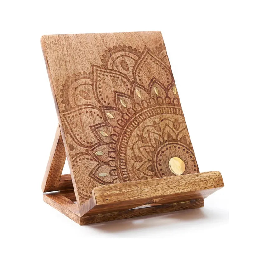 Cook/Book stand Mandala Mango Wood - Zinnias Gift Boutique