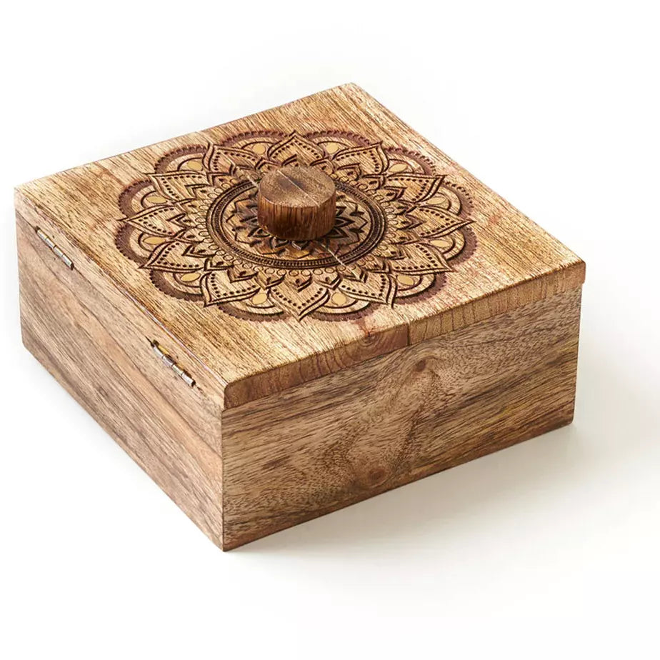 Mandala Keepsake Box - Mango Wood, Fair Trade - Zinnias Gift Boutique