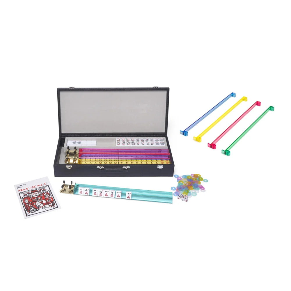 Mahjong set black croc - Zinnias Gift Boutique