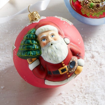Santa w/Tree & Red Ball - Zinnias Gift Boutique