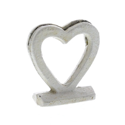 Heart Cast Iron Place Card Holder - White - Zinnias Gift Boutique