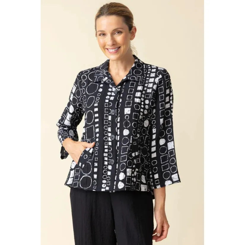 Express Travel Circle Square Jacket - Rain - Zinnias Gift Boutique