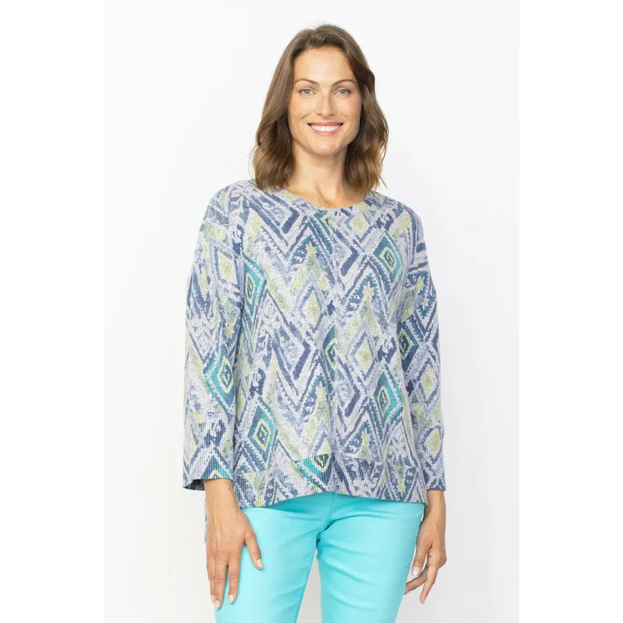 Super Soft Layered Diamond Pullover - Zinnias Gift Boutique