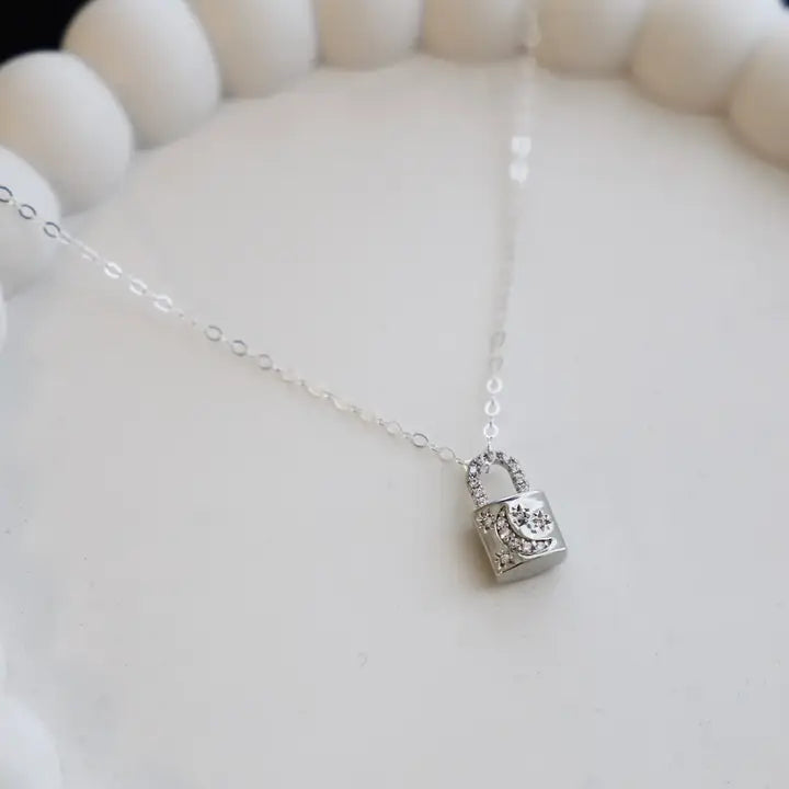 Celestial Lock Charm Necklace - Zinnias Gift Boutique