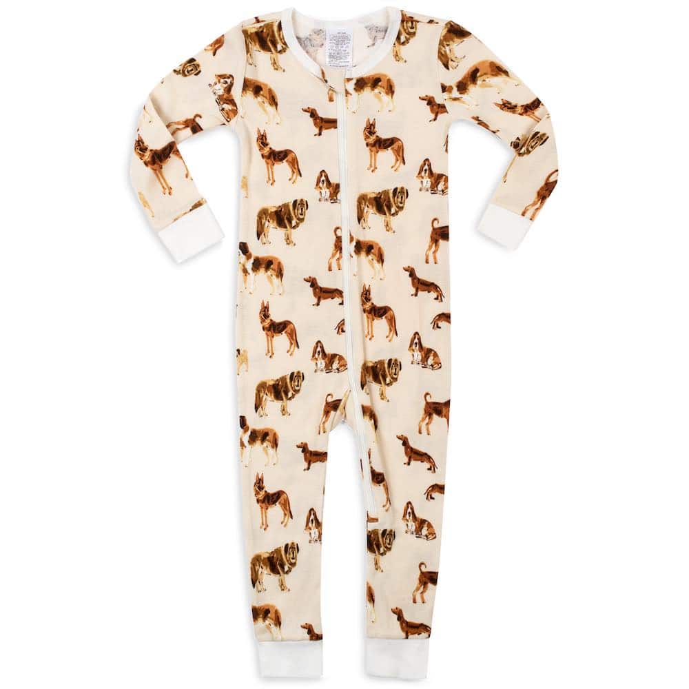 Organic Cotton Zipper Pajama Natural Dog - Zinnias Gift Boutique