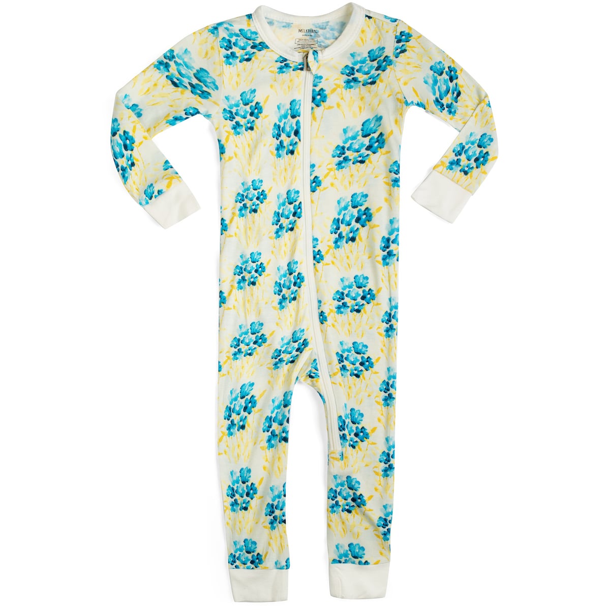 Organic Cotton Zipper Pajama Sky Floral - Zinnias Gift Boutique