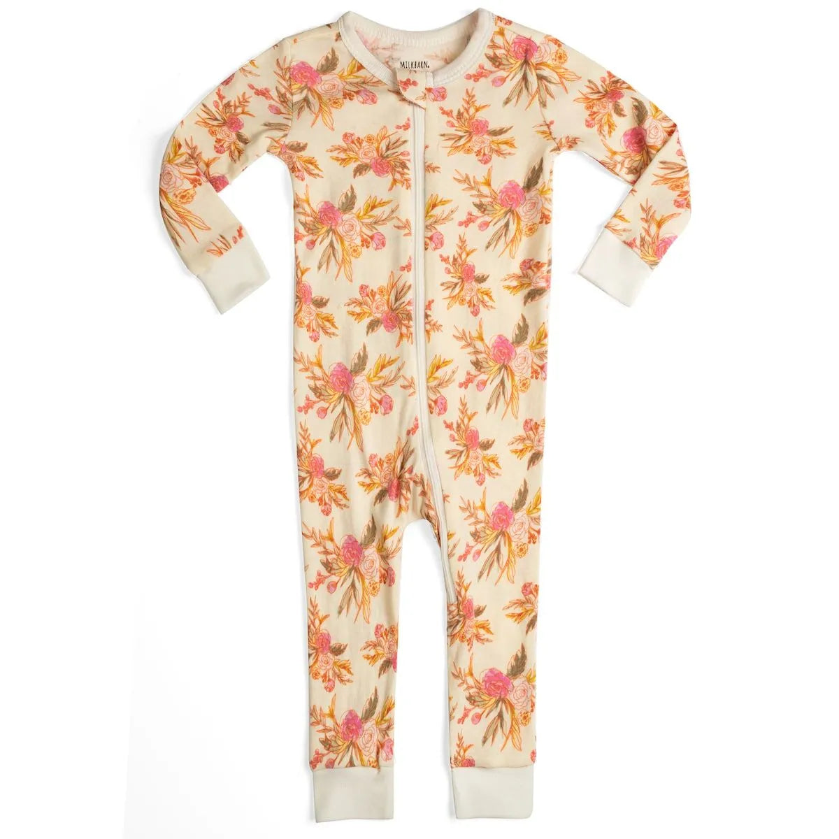 Organic Cotton Zipper Pajama Floral Bicycle - Zinnias Gift Boutique