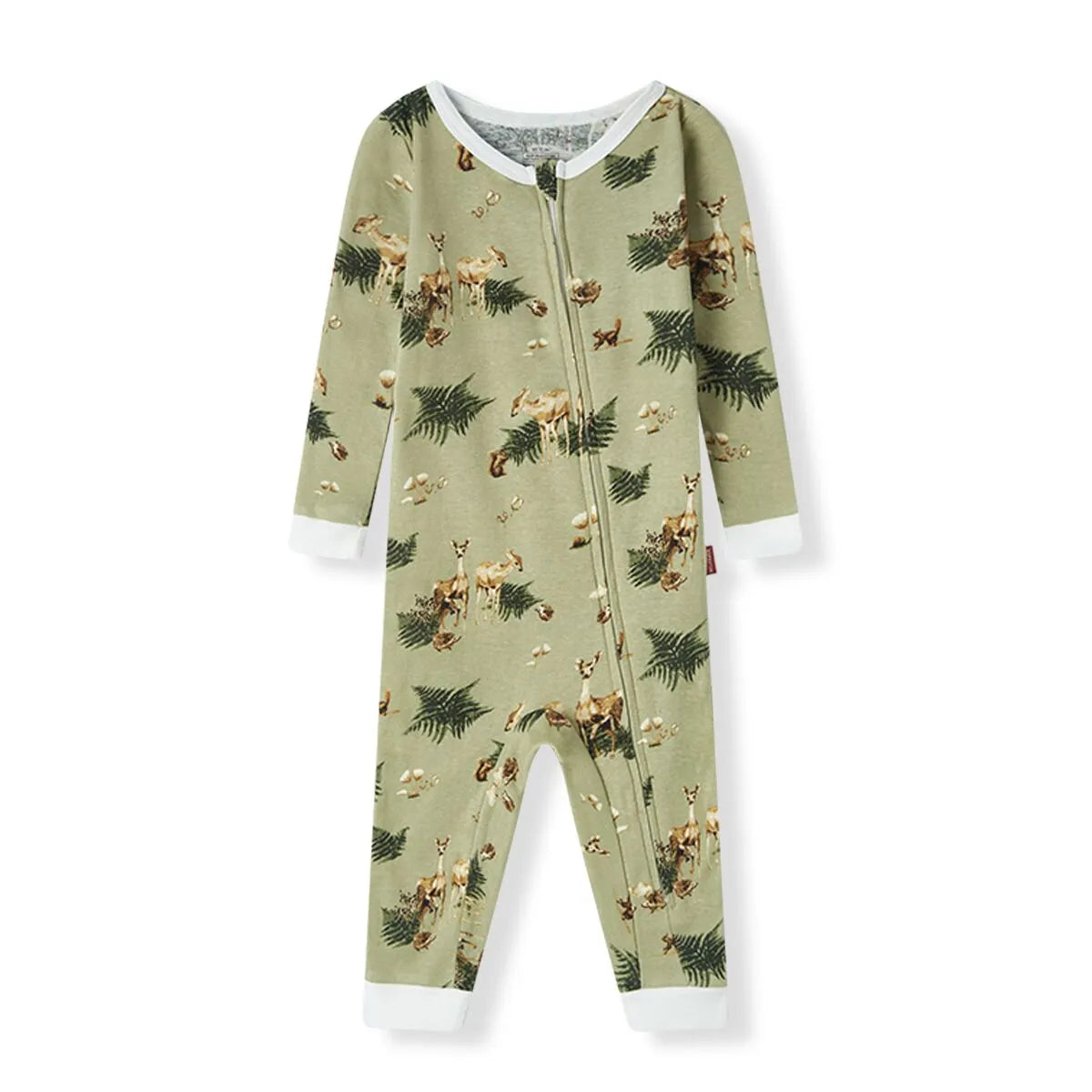 Organic Cotton Zipper Pajama Forest Party