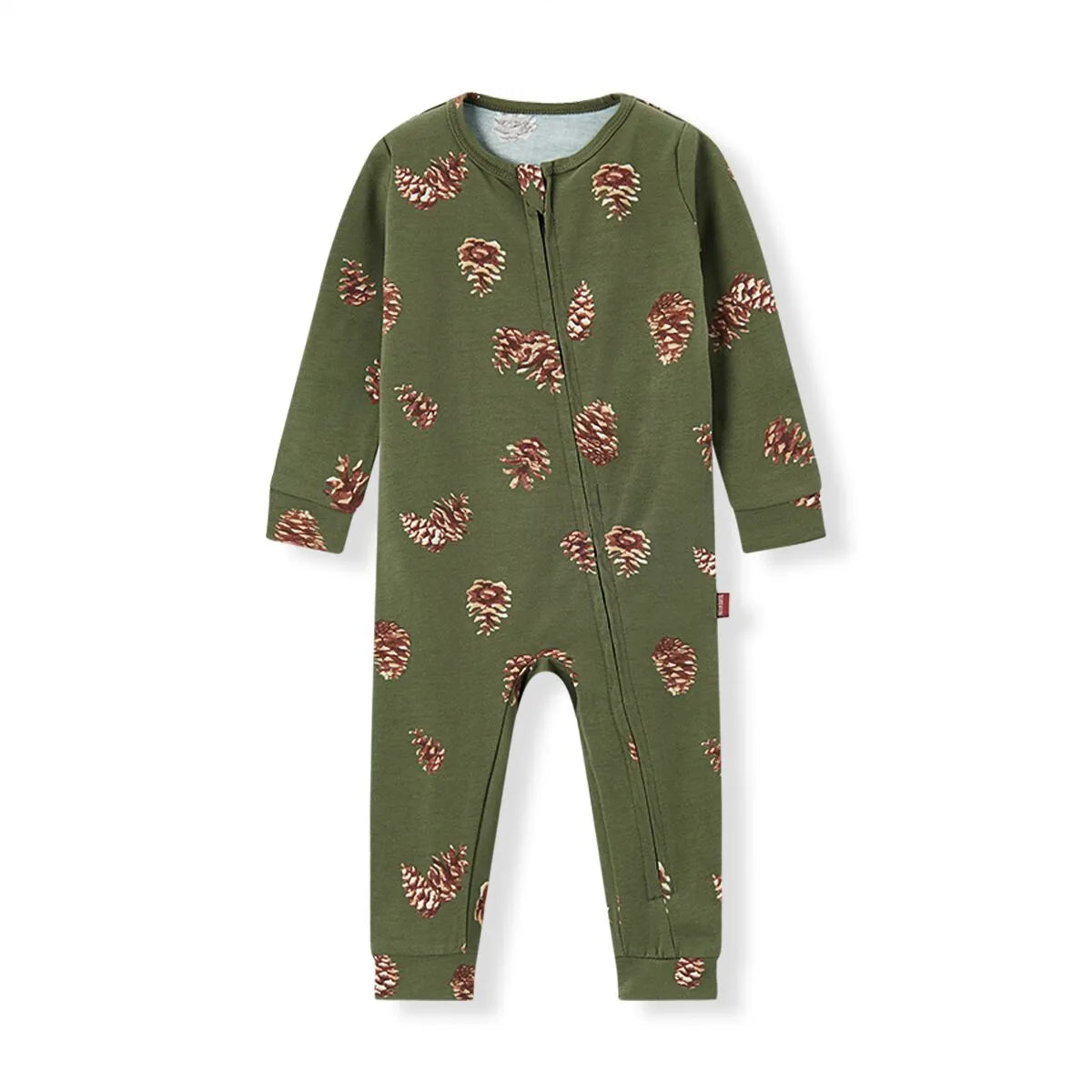 Cotton Stretch Zipper Pajama Pinecone