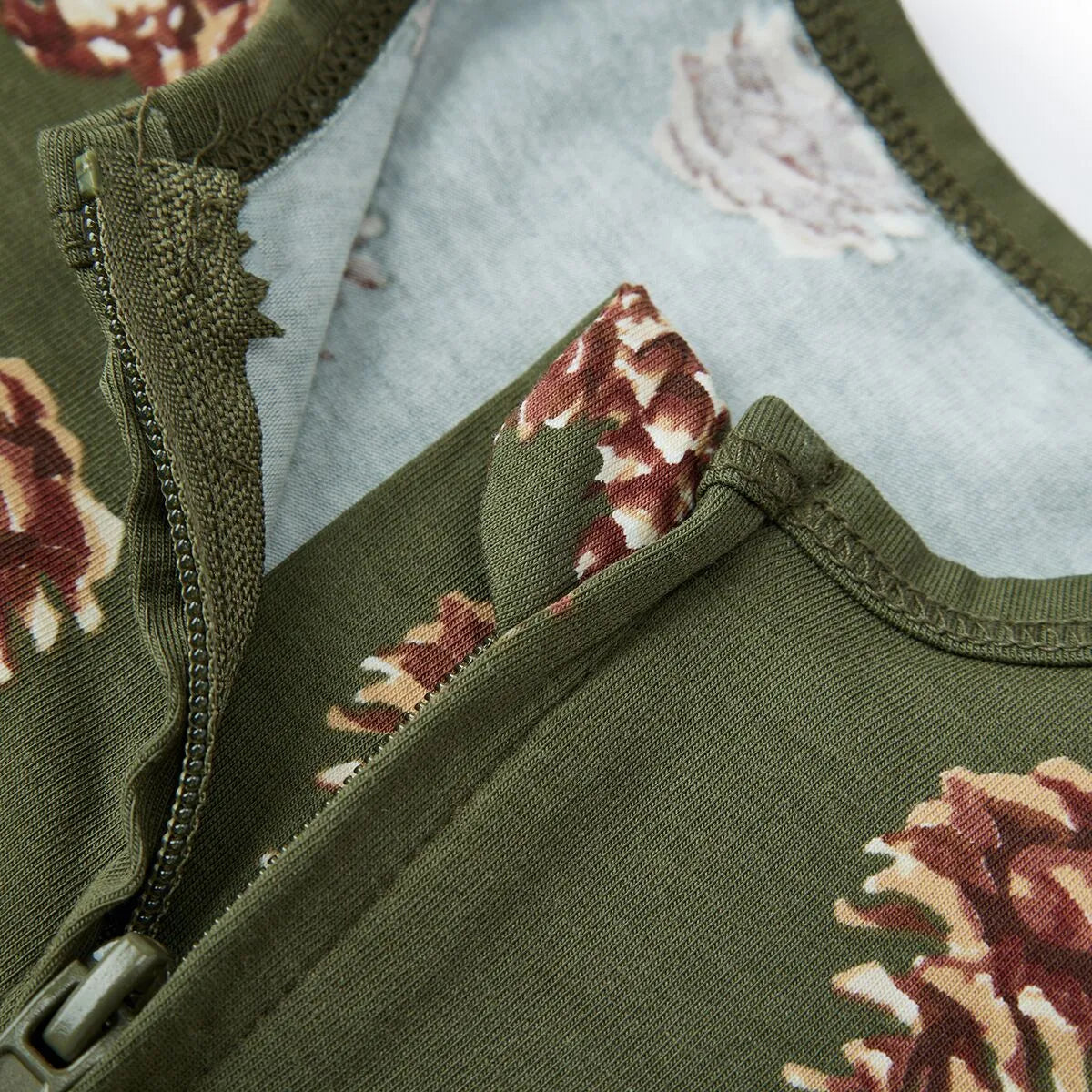 Cotton Stretch Zipper Pajama Pinecone - Zinnias Gift Boutique