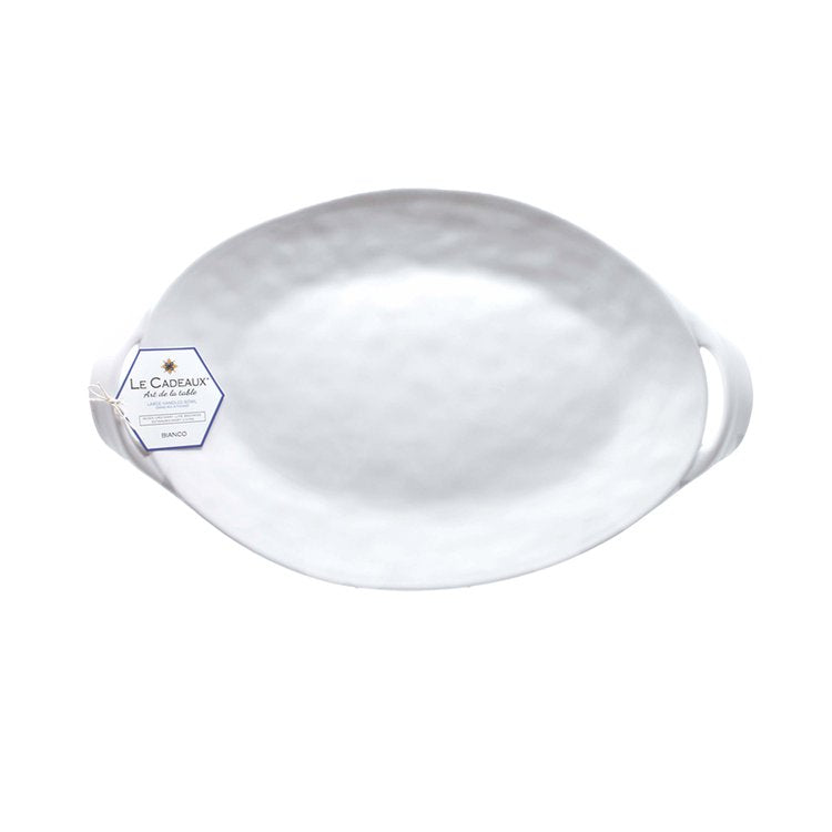 Bianco Small Two Handled Oval Platter 15" - Zinnias Gift Boutique