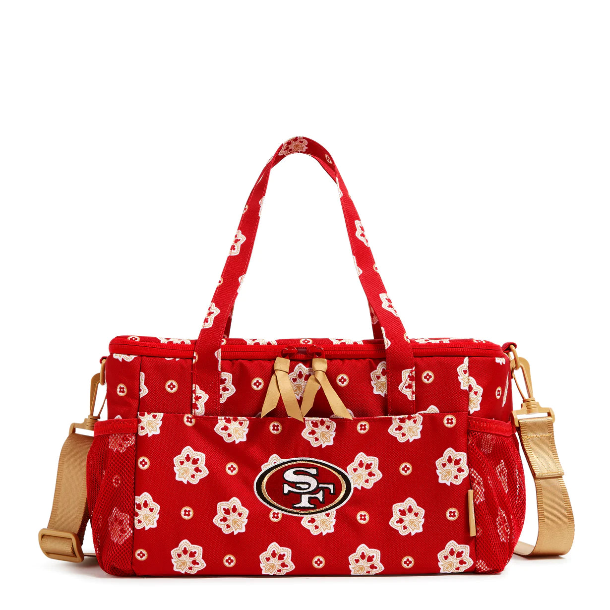 Cooler: Dk Red/Yellow Bandana with San Francisco 49ers - Zinnias Gift Boutique