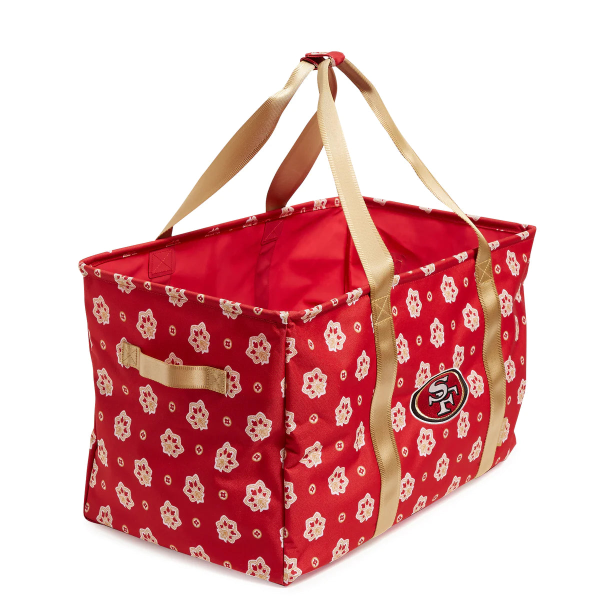 ReActive Large Car Tote: Dk Red/Yellow Bandana with San Francisco 49ers - Zinnias Gift Boutique