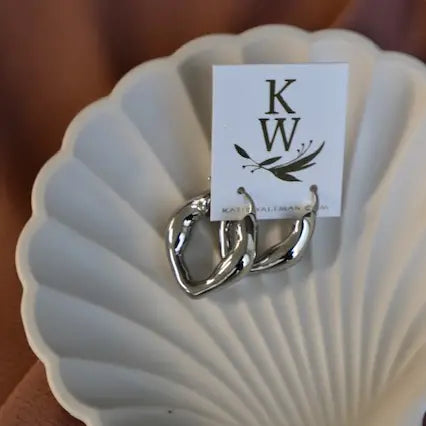 Organic Silver Hoops - Zinnias Gift Boutique