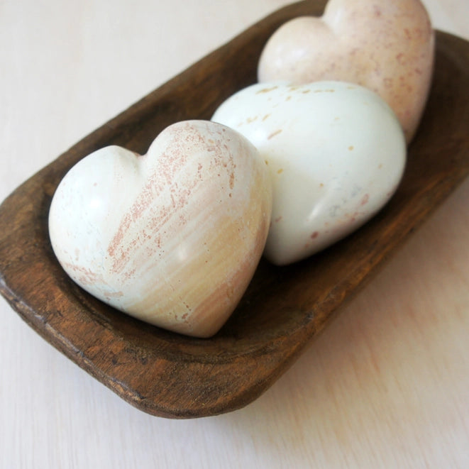 Large Heart Paperweight, Natural Stone