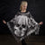 Skeleton Skull Halloween 58x58 Lace Poncho Costume Pewter