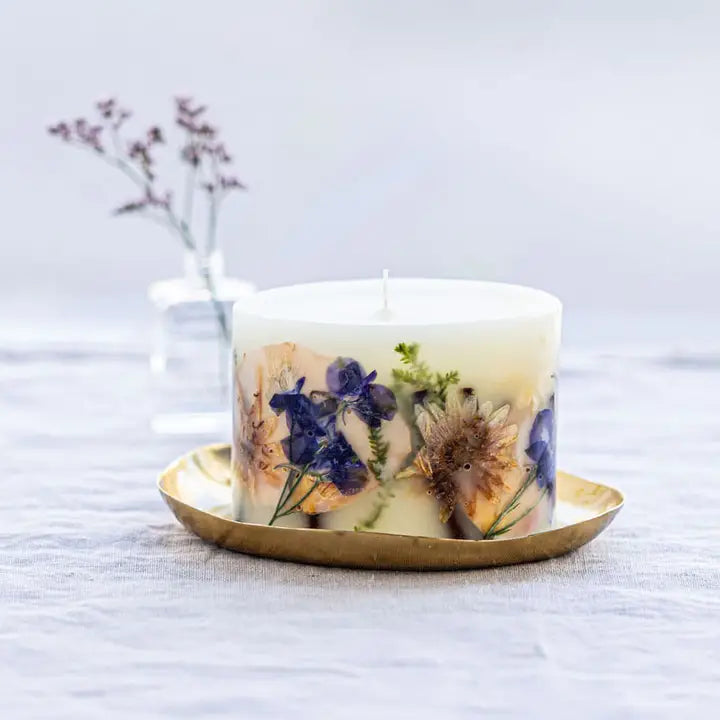 Petite Oval Botanical Candle - Zinnias Gift Boutique