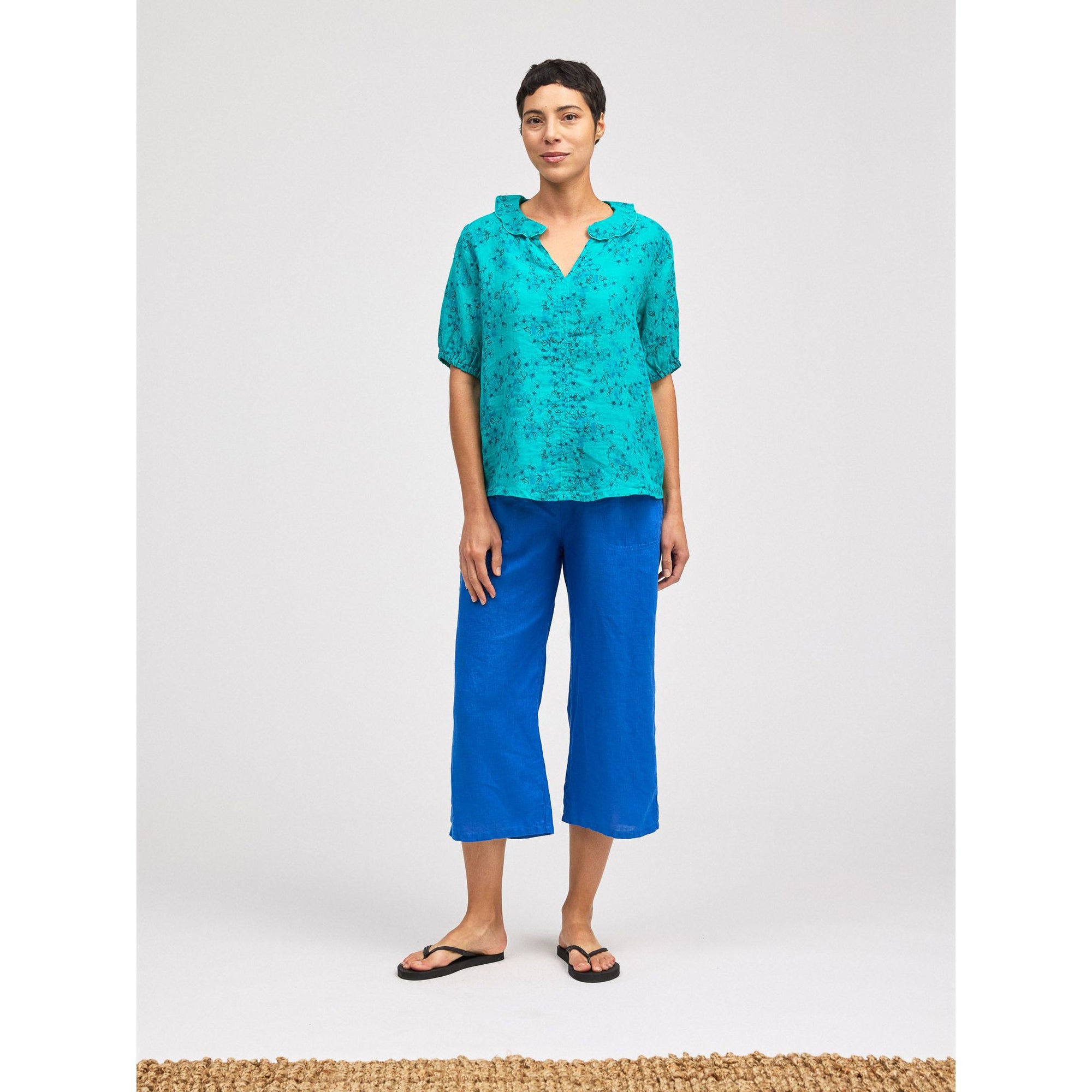 Ruffle Collar Top - Zinnias Gift Boutique