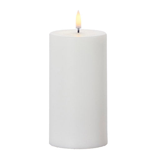 3" x 7" Uyuni White Pillar Candle - Zinnias Gift Boutique