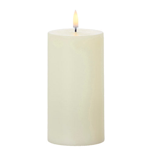 3&quot; x 7&quot; Uyuni Ivory Pillar Candle - Zinnias Gift Boutique