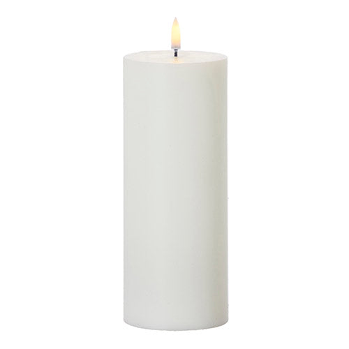 3" x 9" Uyuni White Pillar Candle - Zinnias Gift Boutique