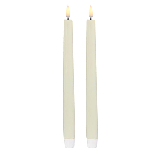 11" Uyuni Ivory Taper Candles - Zinnias Gift Boutique