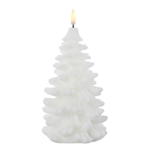 *DC* 4.25&quot; x 8&quot; White Christmas Tree Candle - Zinnias Gift Boutique