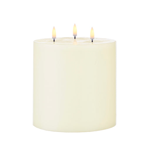 6&quot; x 7&quot; Uyuni Ivory Triflame Candle - Zinnias Gift Boutique