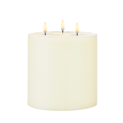 6" x 7" Uyuni Ivory Triflame Candle - Zinnias Gift Boutique