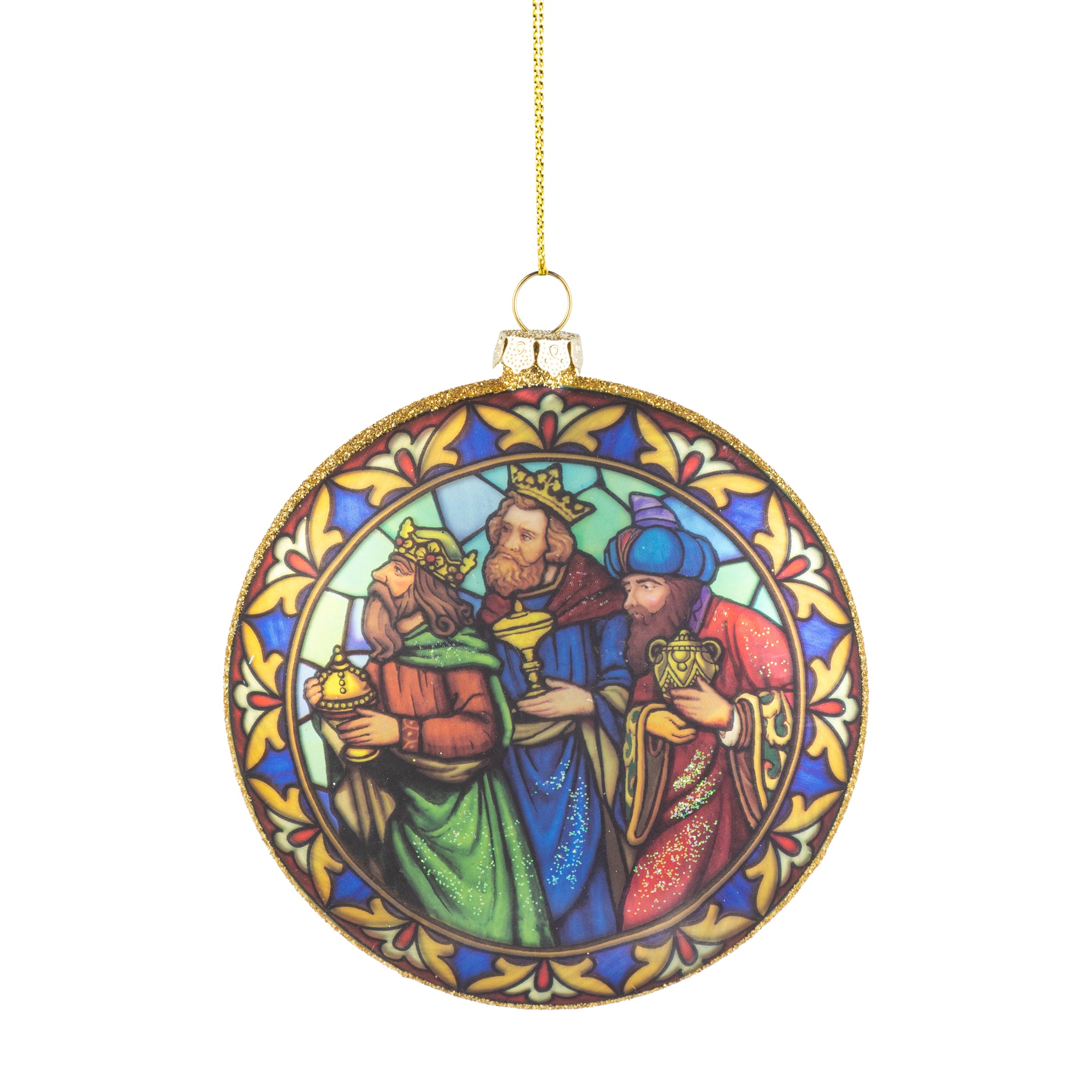 Nativity Disk Ornament, Stained - Zinnias Gift Boutique