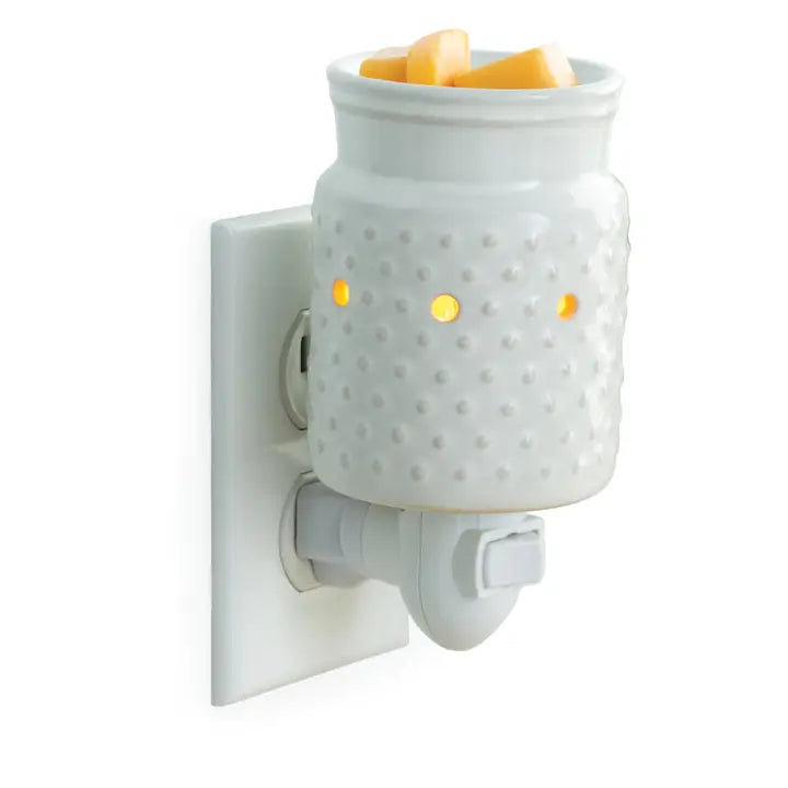 Pluggable Fragrance Warmer-Classic White Hobnail - Zinnias Gift Boutique