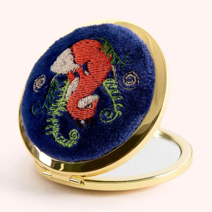 Embroidered Compact Mirror - Zinnias Gift Boutique