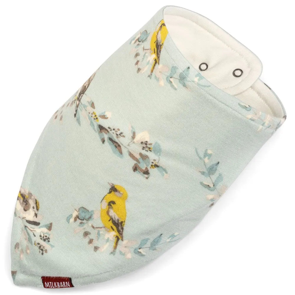 Bamboo Three-Layer Kerchief Bib Blue Bird - Zinnias Gift Boutique