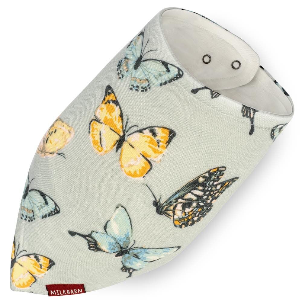 Bamboo Three-Layer Kerchief Bib Butterfly - Zinnias Gift Boutique