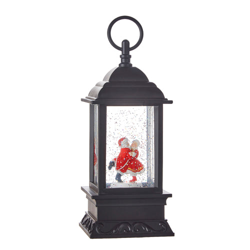 9.5&quot; Dancing Santa and Mrs. Claus Musical Lighted Water Lantern - Zinnias Gift Boutique