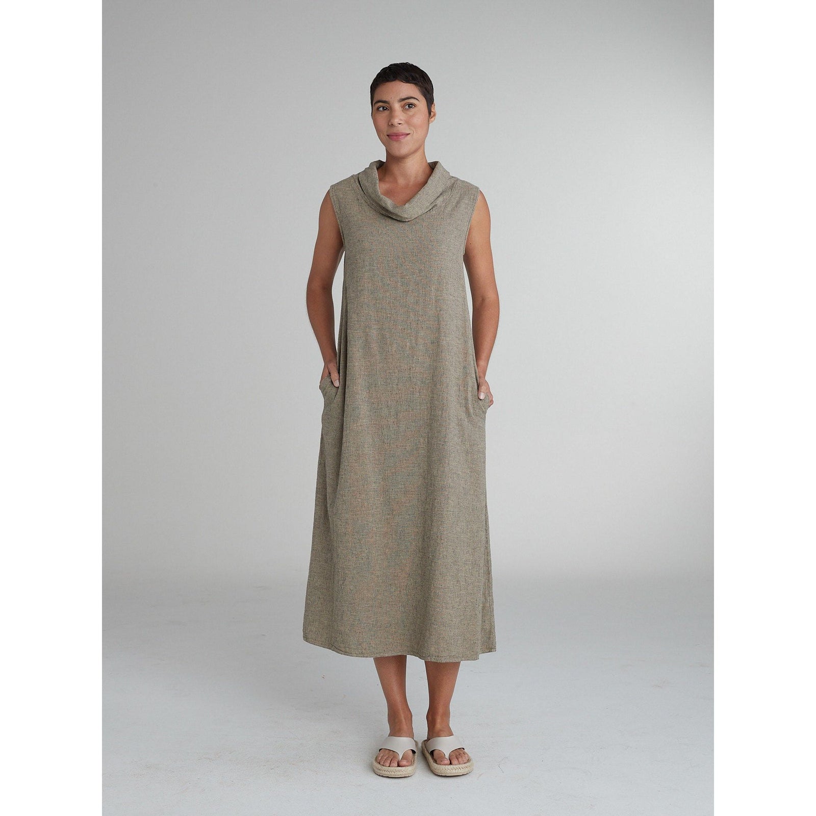 Cowl Neck Maxi Dress - Cashew - Zinnias Gift Boutique