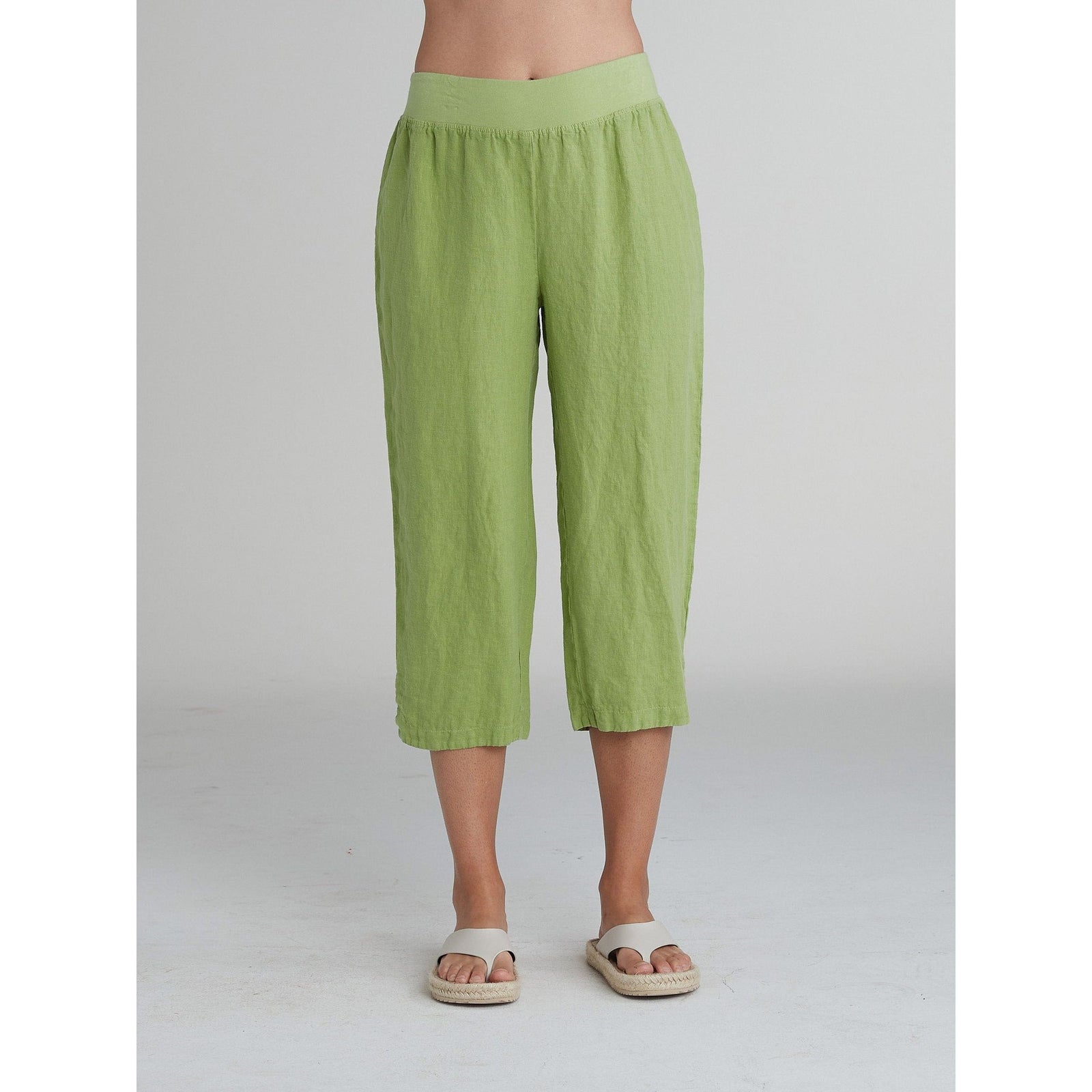 Solid Linen Capri Pant - Zinnias Gift Boutique