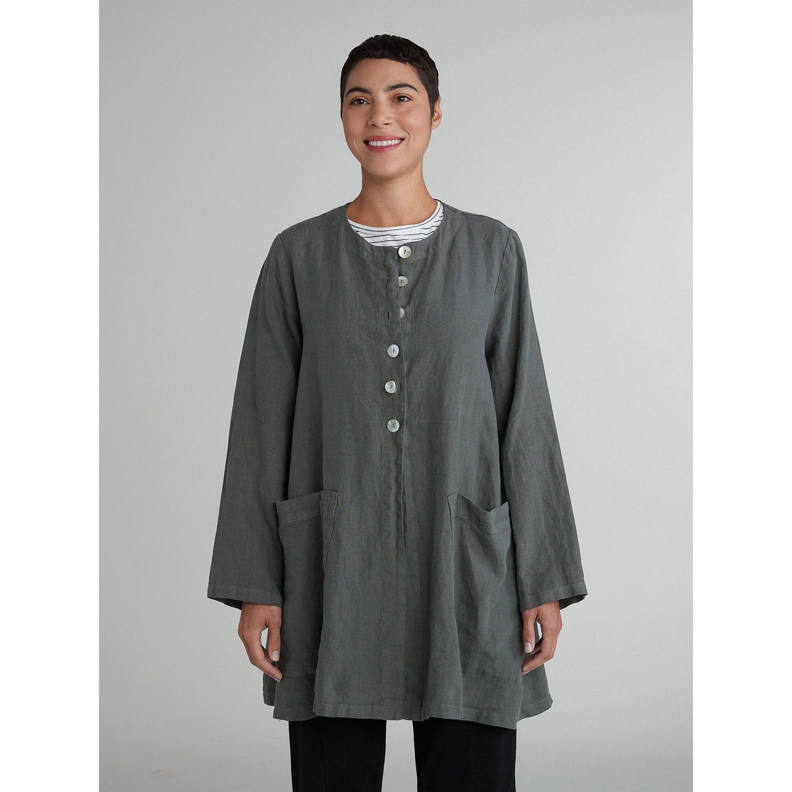 Jewel Collar Coat - Clay - Zinnias Gift Boutique